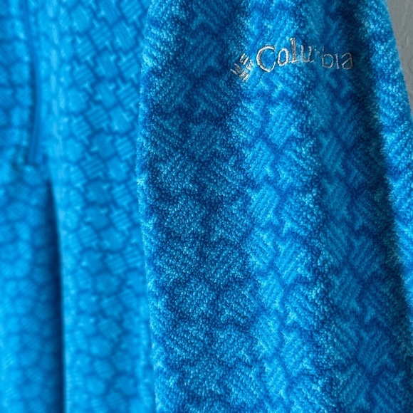 Columbia Women’s Turquoise Patterned 1/2 Zip Pullover Lightweight Fleece SzM - Picture 4 of 8